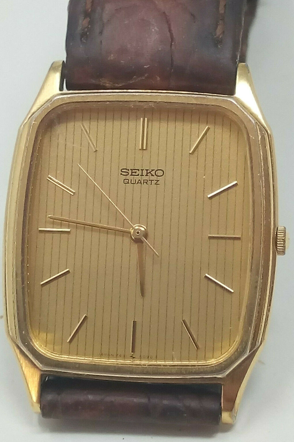 Vintage SEIKO Quartz Mens Watch 7431 5050 Gold Colour Face