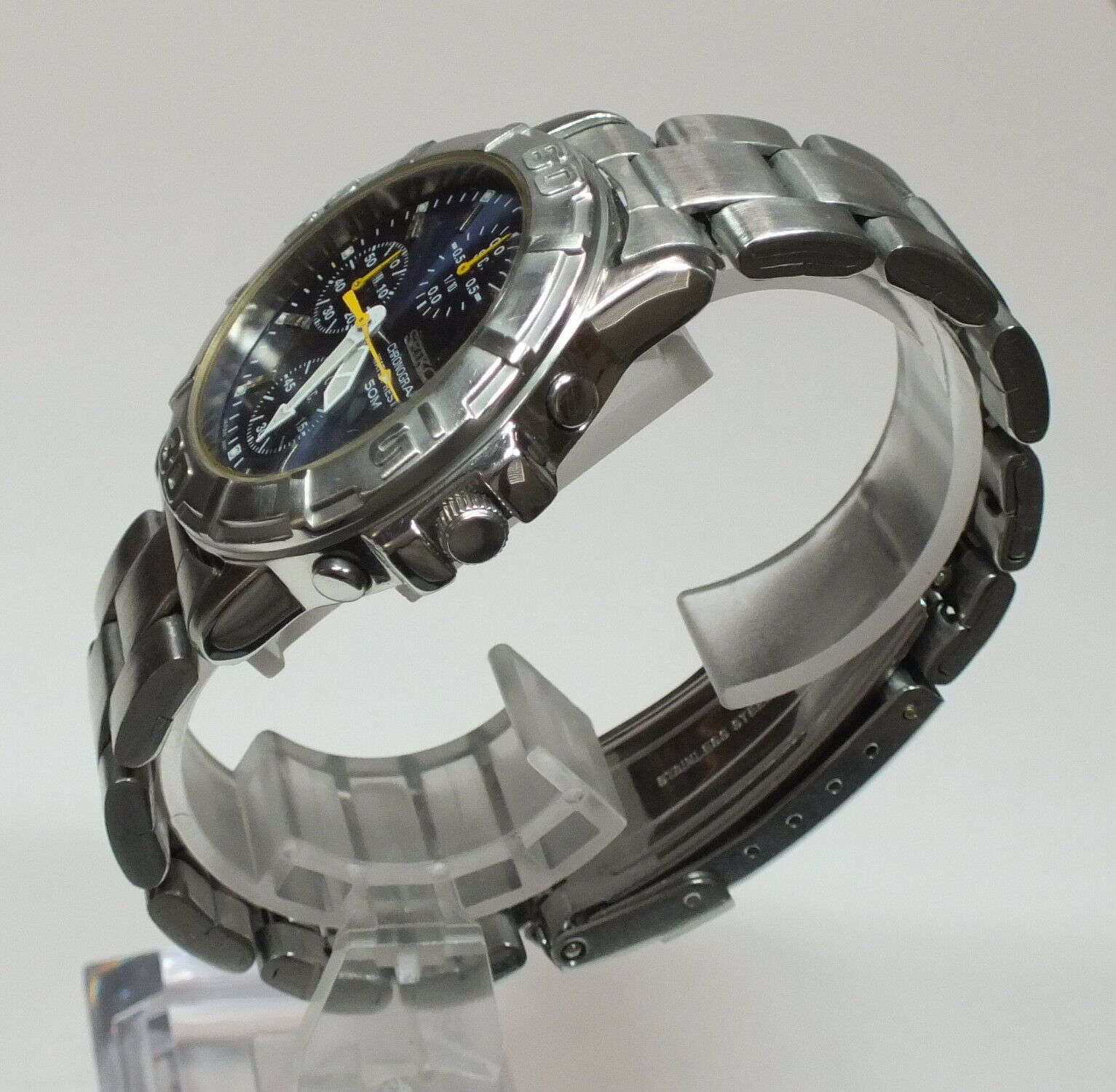 Classic Seiko V657-8060 Men's Quartz Chronograph Watch Cleaned