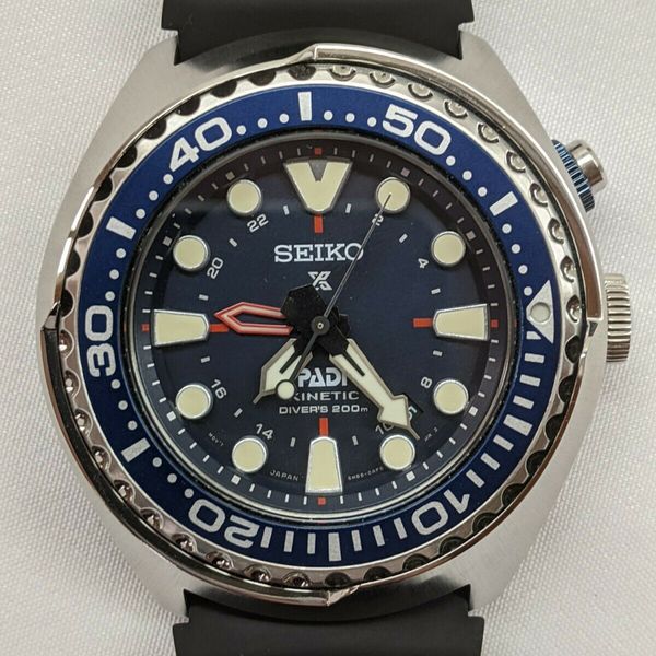 Seiko 5M85-0AB0 SUN065 GMT PADI 200m diver's Kinetic watch (free ...