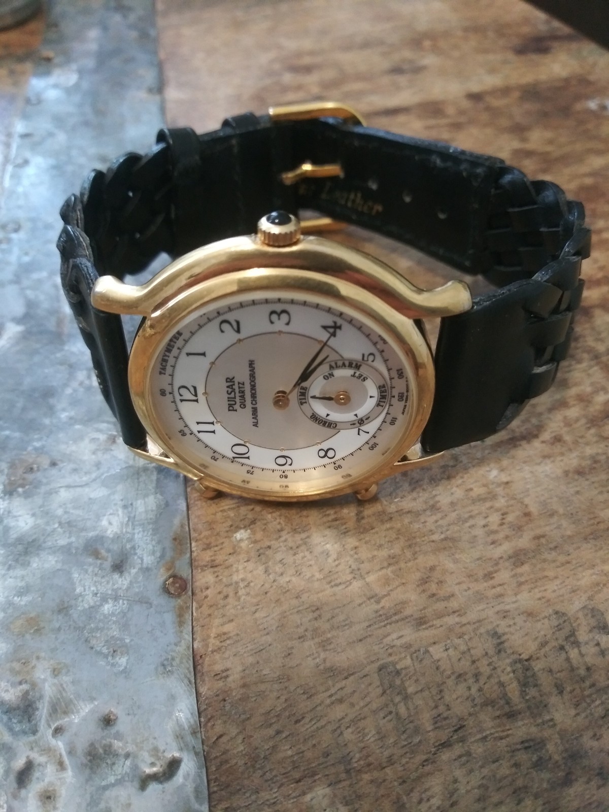 Vintage 1990 Pulsar by Seiko V694-8000 Alarm Chrono Dancing Hands