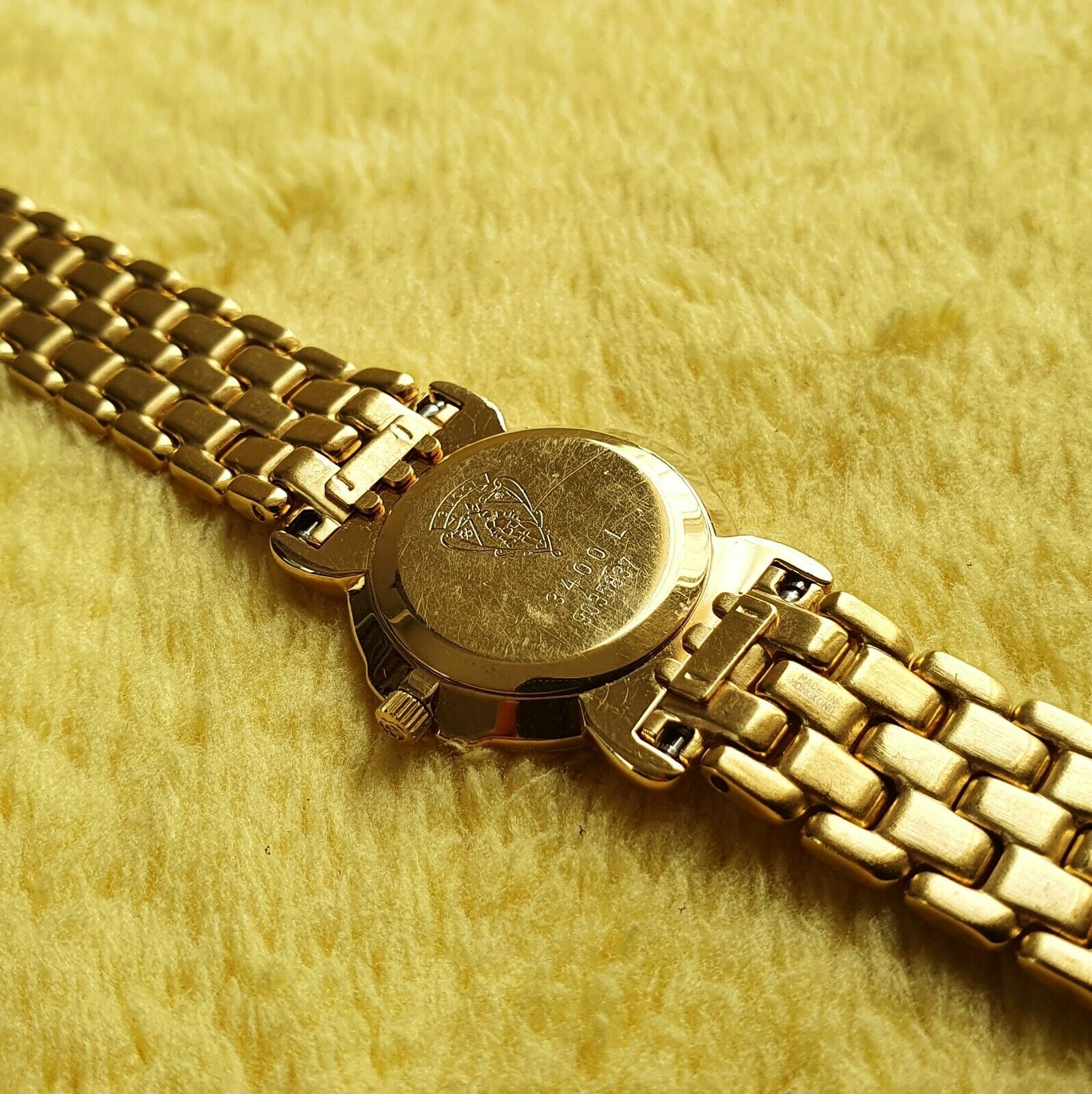 Gucci 3400L 18K Gold Plated Women's Watch with Diamond Markers
