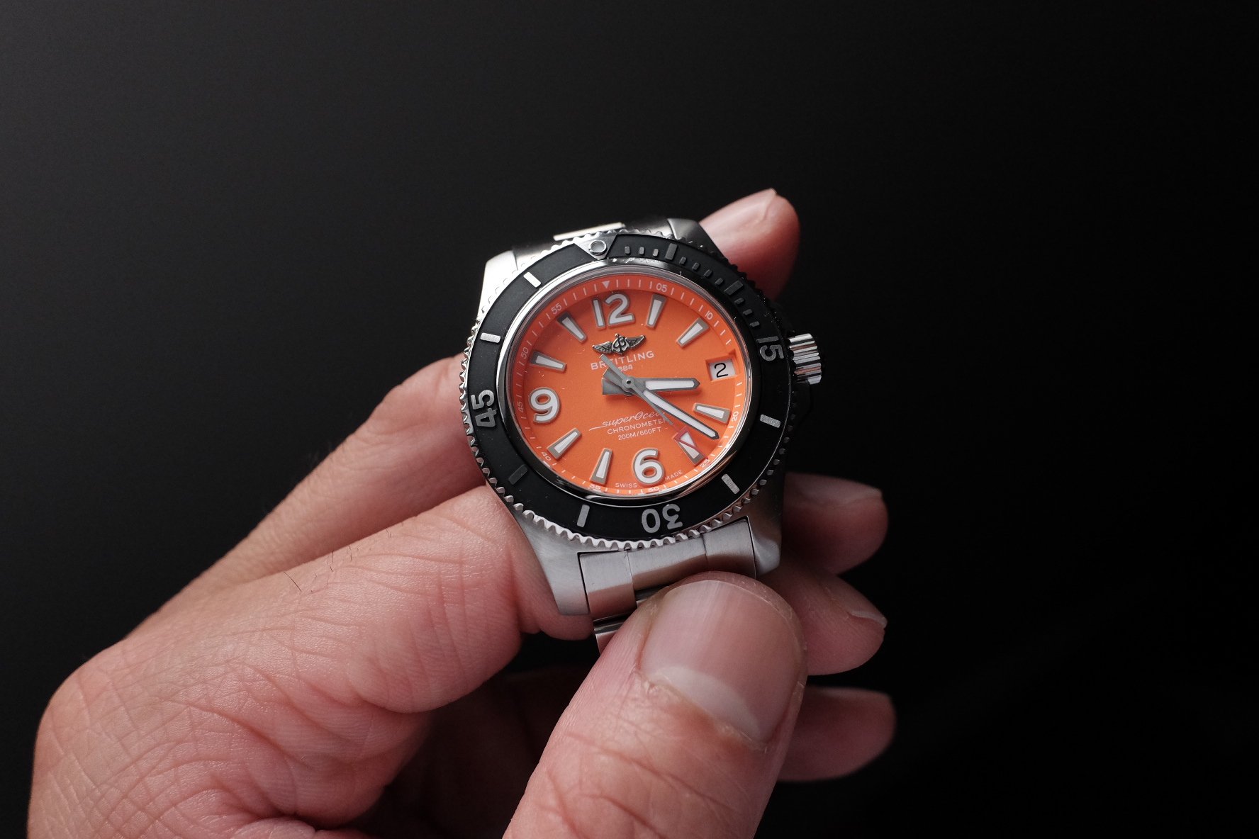 Breitling superocean orange outlet dial