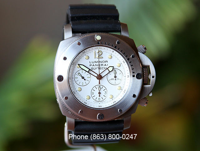 FS Panerai PAM 225 Submersible Slytech Daylight Chronograph White