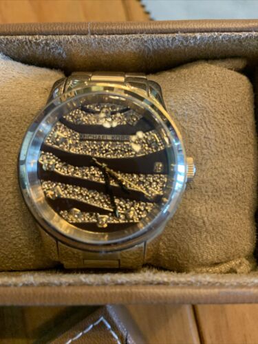 Michael Kors Wrist Watch Gold Tone Bezel Set with Crystals Tiger Pattern MK-5126 s-l1200.jpg main image 3