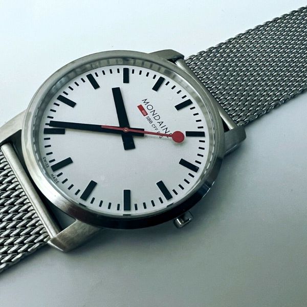 Mondaine A638.30350.S1 Railways White Silver 41mm Quartz Men Watch 