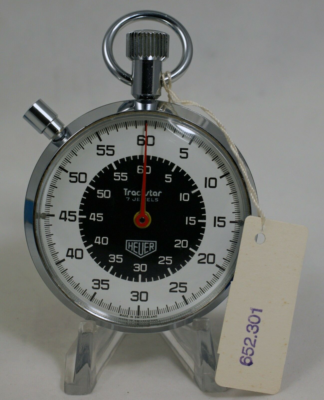 Heuer Trackstar 652.301 7 Jewels Stop Watch Mint Cond. in Box with