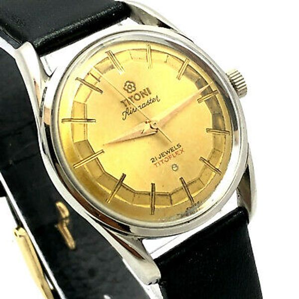 Vintage Titoni Airmaster Titoflex 21 Jewels Swiss Made Gents Wrist Watch B4374 WatchCharts Marketplace