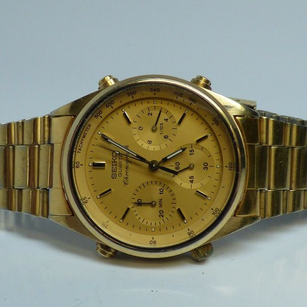 SEIKO Quartz ChronographVintage7A28 7029 A4Gold ToneVintage