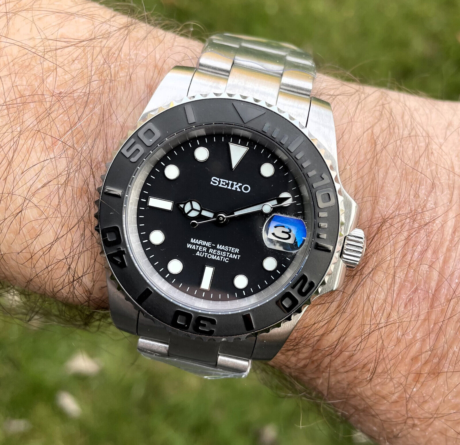 Custom Seiko Mod Yacht Master Homage Watch ~ Automatic NH35 