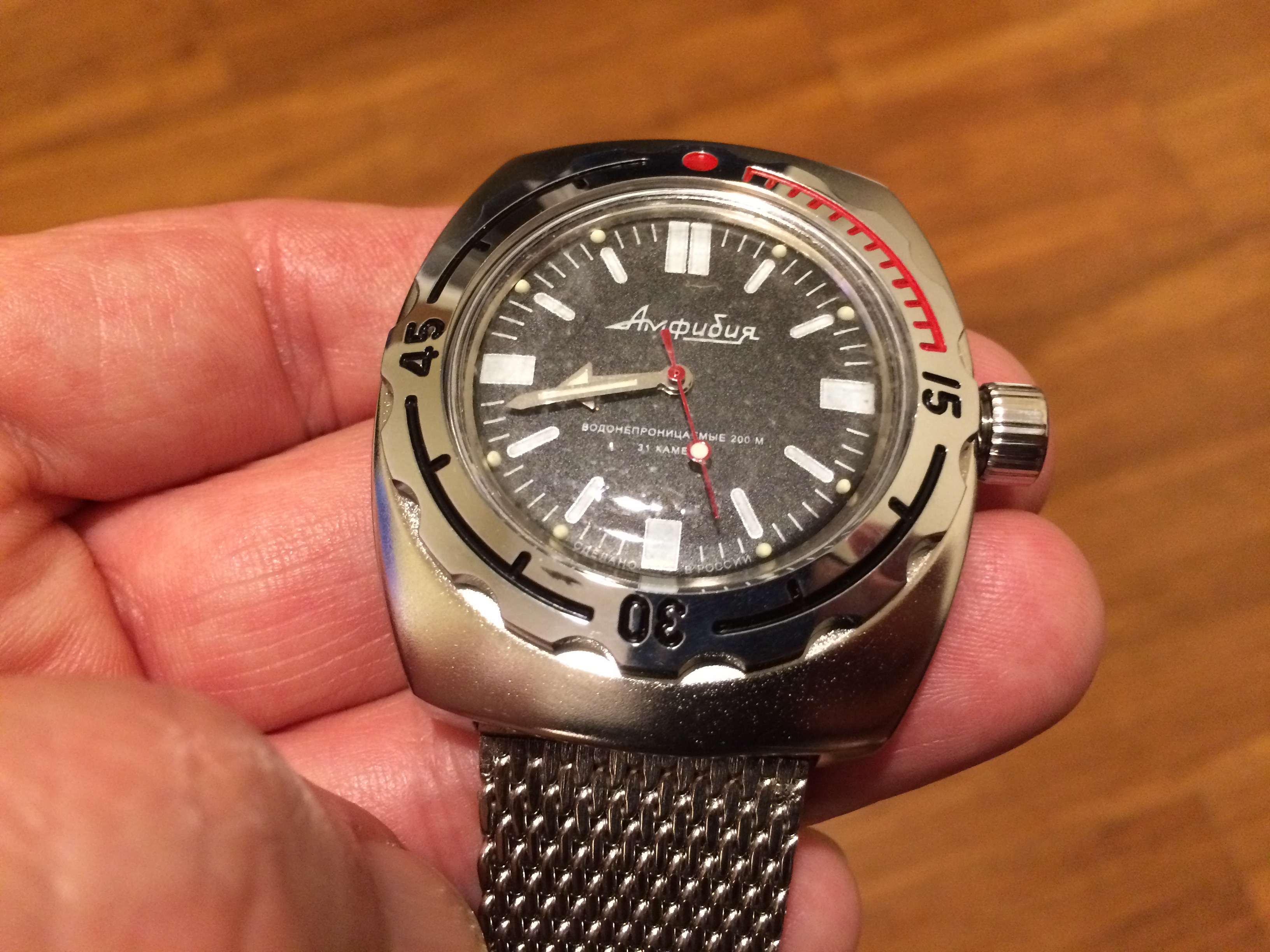 Vostok amphibia sale mesh bracelet