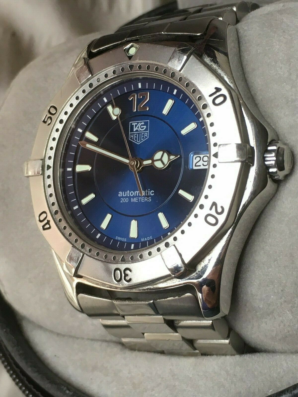 TAG Heuer 2000 Mens Series Blue Automatic Watch with Sweep Second