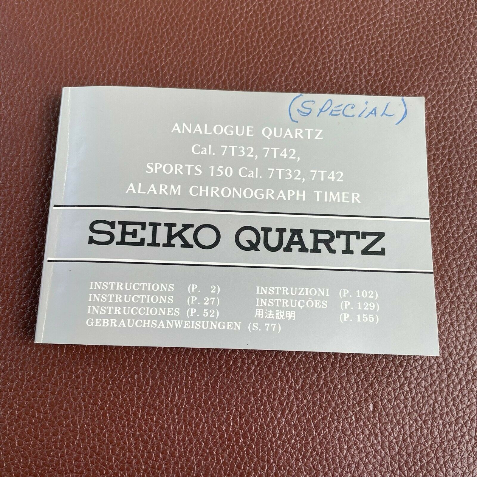 Seiko 7t32 2024 manual