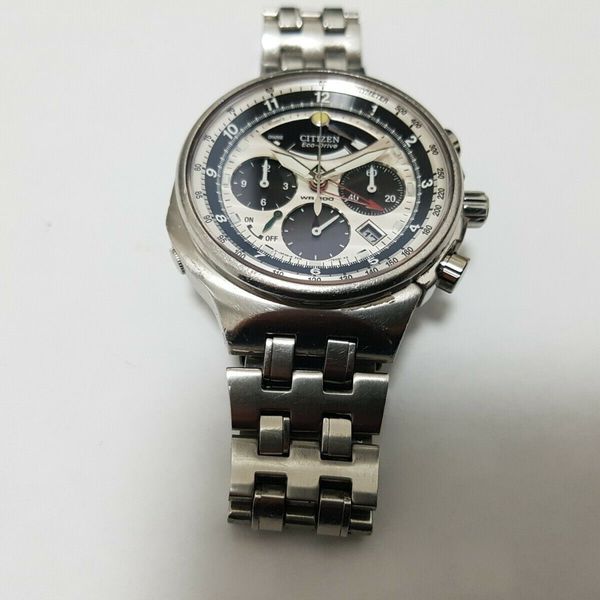 CITIZEN PROMASTER ECO DRIVE MODEL AV0031-59A E 210 PANDA CHRONOGRAPH ...