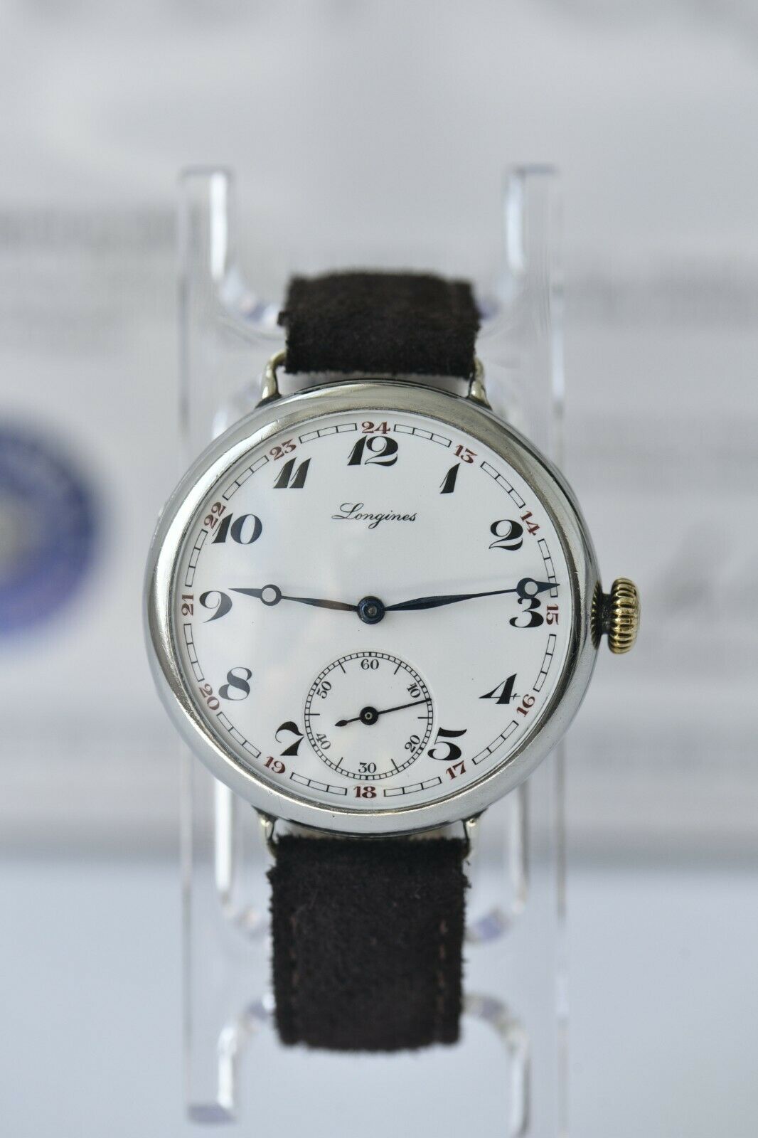 1936 Oversized Longines Zipper cal. 15.94 Enamel Dial Officers