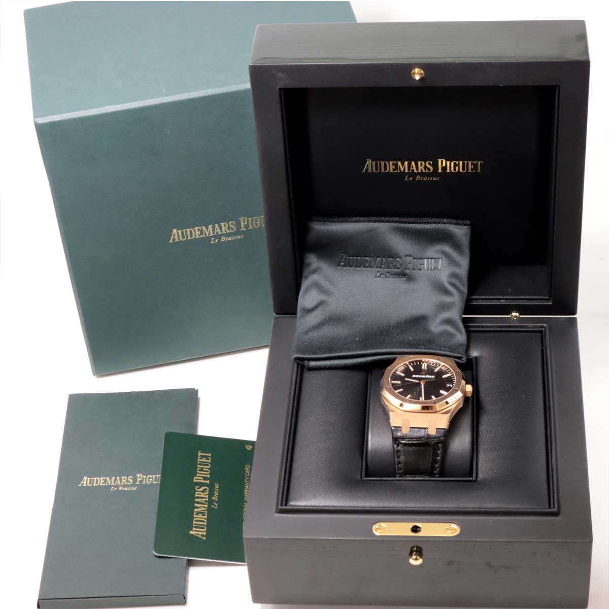 Audemars Piguet Royal Oak 15500OR Black Dial Mens Watch Box Papers