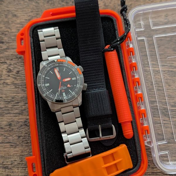 Box 9075 Maratac Alto Mare 500M Titanium GMT Miyota 9075 Automatic Watch With ...