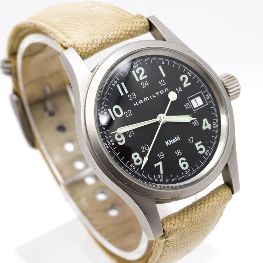 Hamilton Khaki 9415A Black Dial Hand-winding Men's Watch F/S Japan