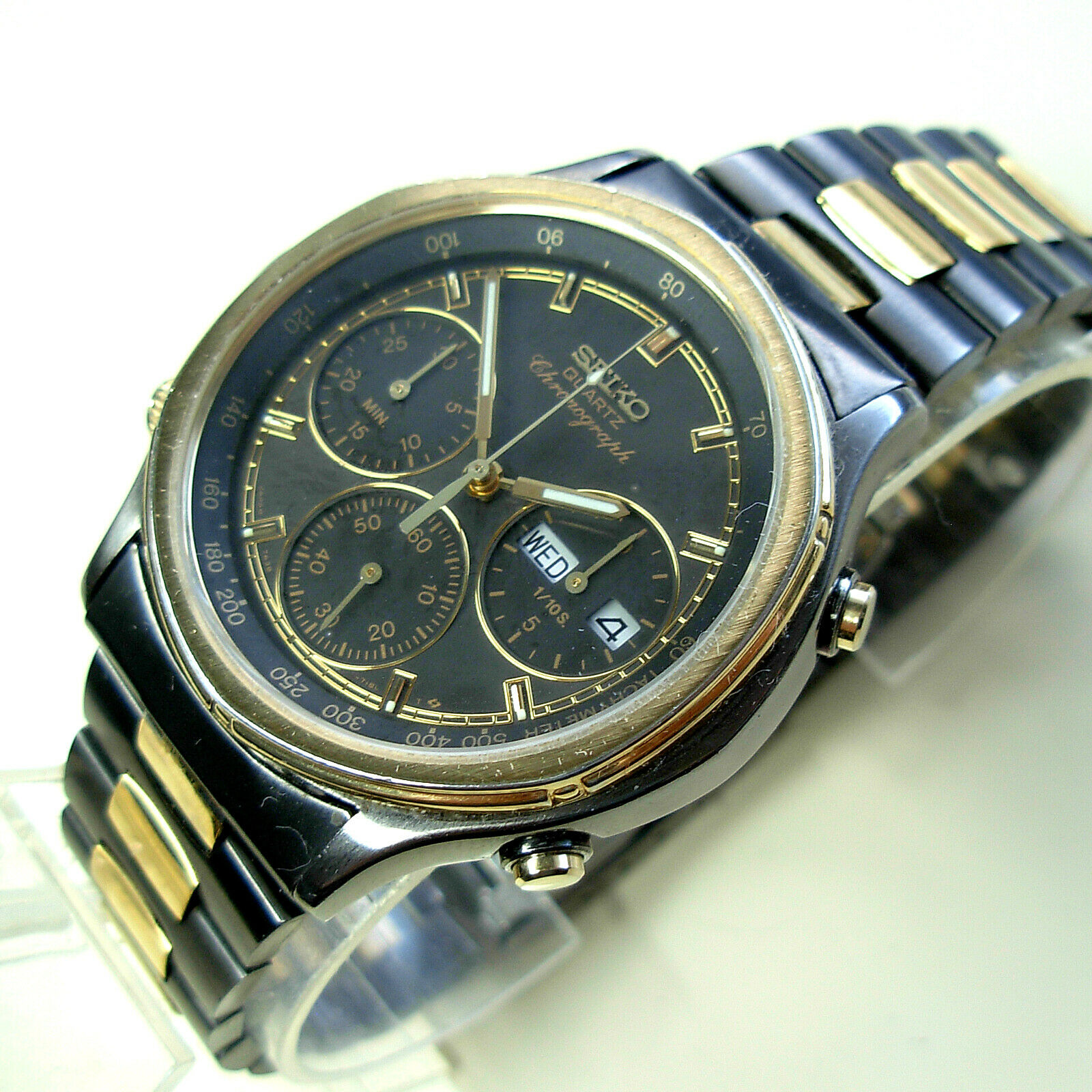 Rare Classic Vintage 1987 Seiko Quartz Chronograph - 7A38-725A