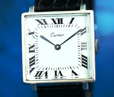 BEAUTY VINTAGE CARTIER WATCH IN STERLING SILVER 0.925 SQUARE CASE