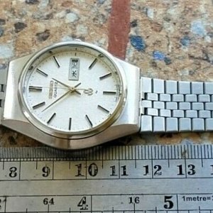 【不動】SEIKO 0843-8070 スノーフレーク雪目文字盤 クォーツ腕時計 Vintage Seiko Quartz JDM 0843 8070 July 1976 Textured Dial Kanji