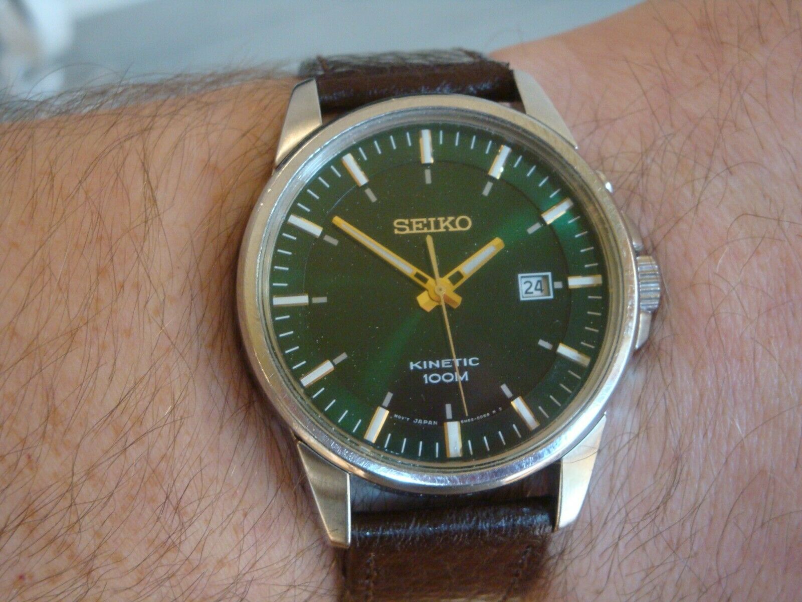 Seiko Kinetic 5M62 0CZ0. Rare green dial model gents watch. SKA533 WatchCharts Marketplace