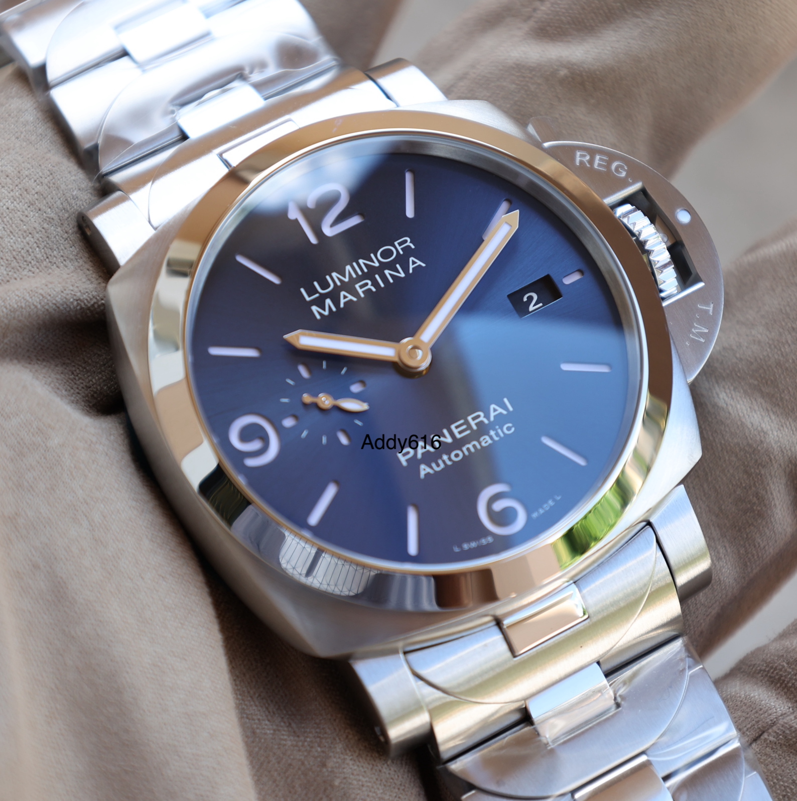 FSOT BNIB Panerai PAM 1316 Luminor Marina BLUE DIAL on Bracelet