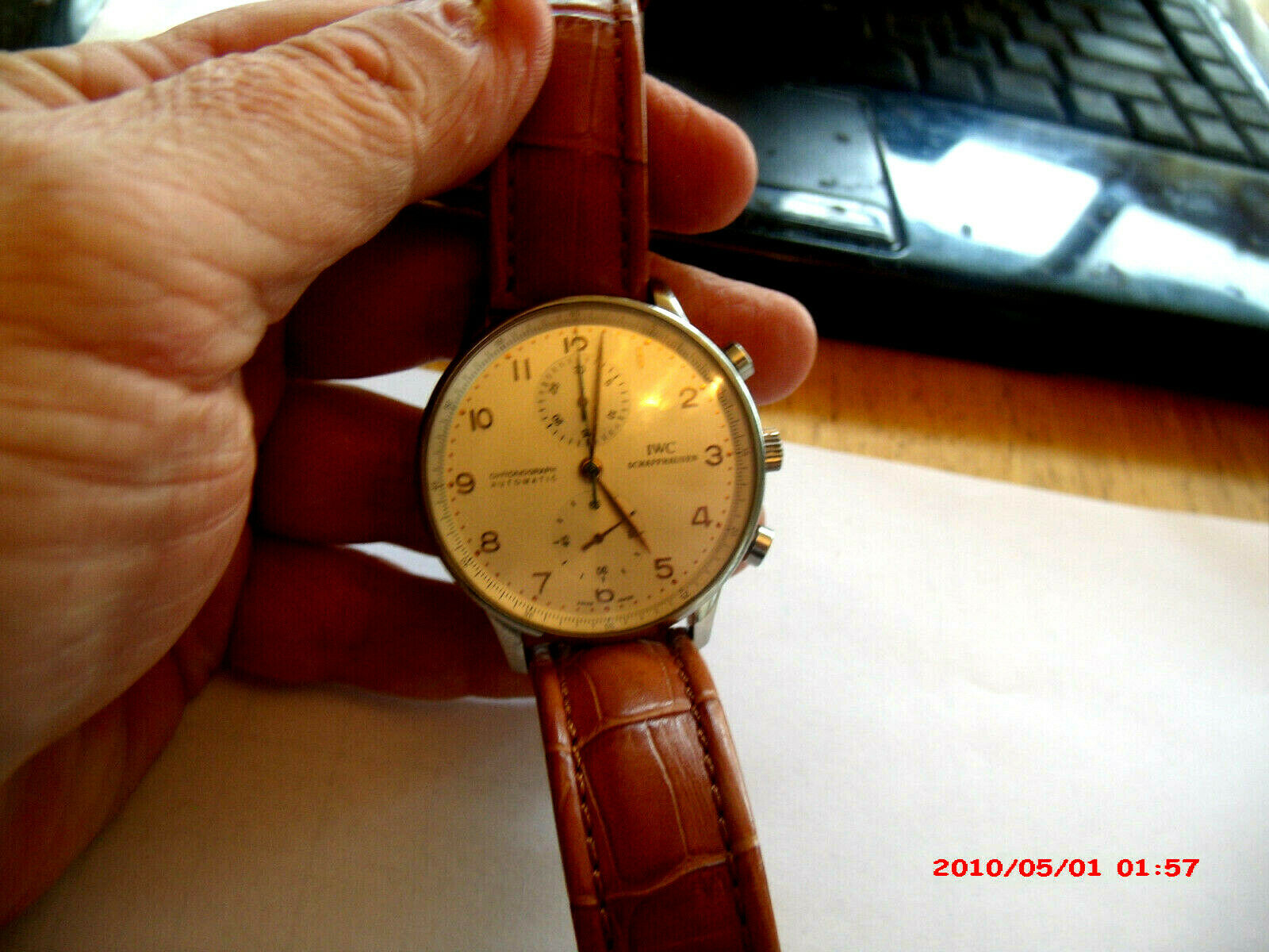 IWC SCHRAFFHAUSEN CHRONOGRAPH AUTOMATIC WATCH IWC BAND SERIAL 2678159.PORTUGUES WatchCharts Marketplace