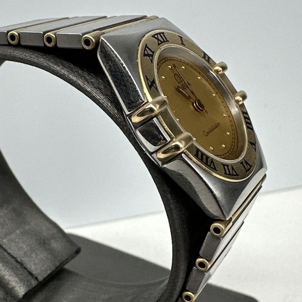 Omega Constellation 6104 Ladies 2-tone 18kt & Stainless Steel Gold Dial ...