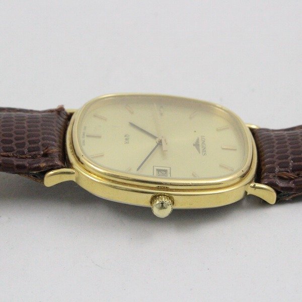 Used Longines QWR quartz men s watch Gold GP Not original belt L4