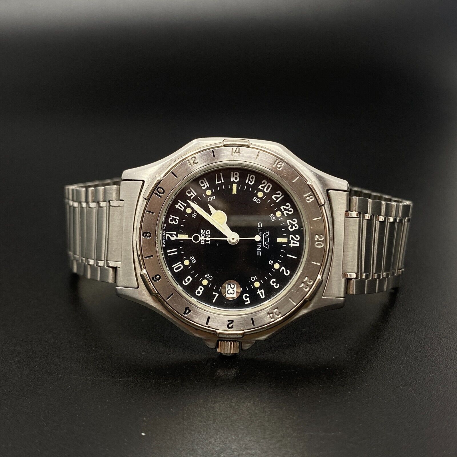 FALCON GMT 2000 腕時計 ジャンク品 Glycine RARE Falcon GMT 2000 Men's 24hr Quartz Watch | WatchCharts