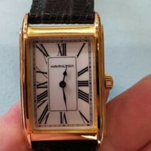 時計 Hamilton 6268 REGISTERED EDITION Men's Art Deco Hamilton 6268 Registered Edition Watch Black Lizard
