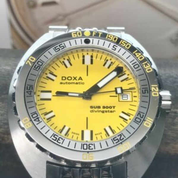 Doxa Sub 300t Divingstar 50th Anniversary 1200m Yellow Diver Swiss