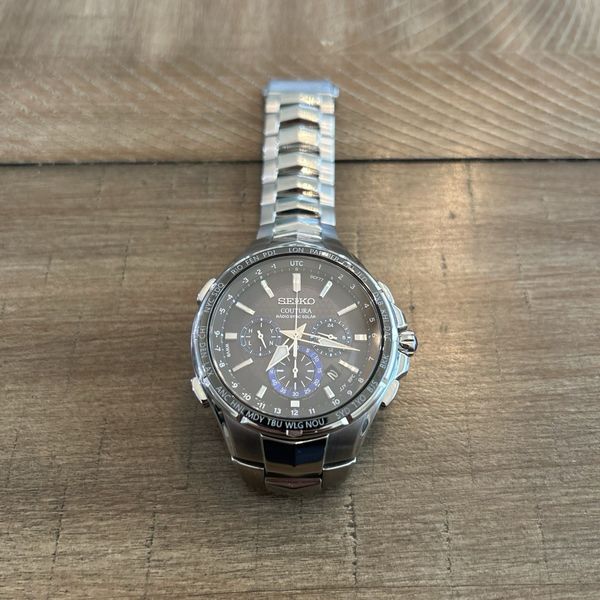 Seiko Men's Coutura Radio Sync Solar Chronograph Stainless Watch ...