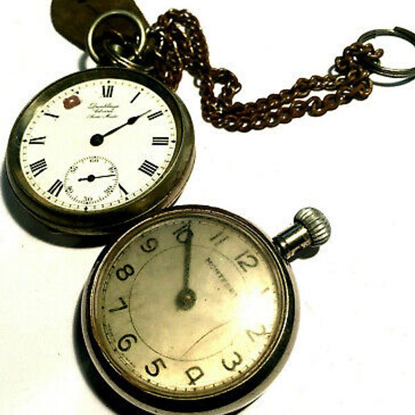 2 x VINTAGE POCKET WATCHES DUNKLINGS ELVIRA Swiss MONTFORT Austria For