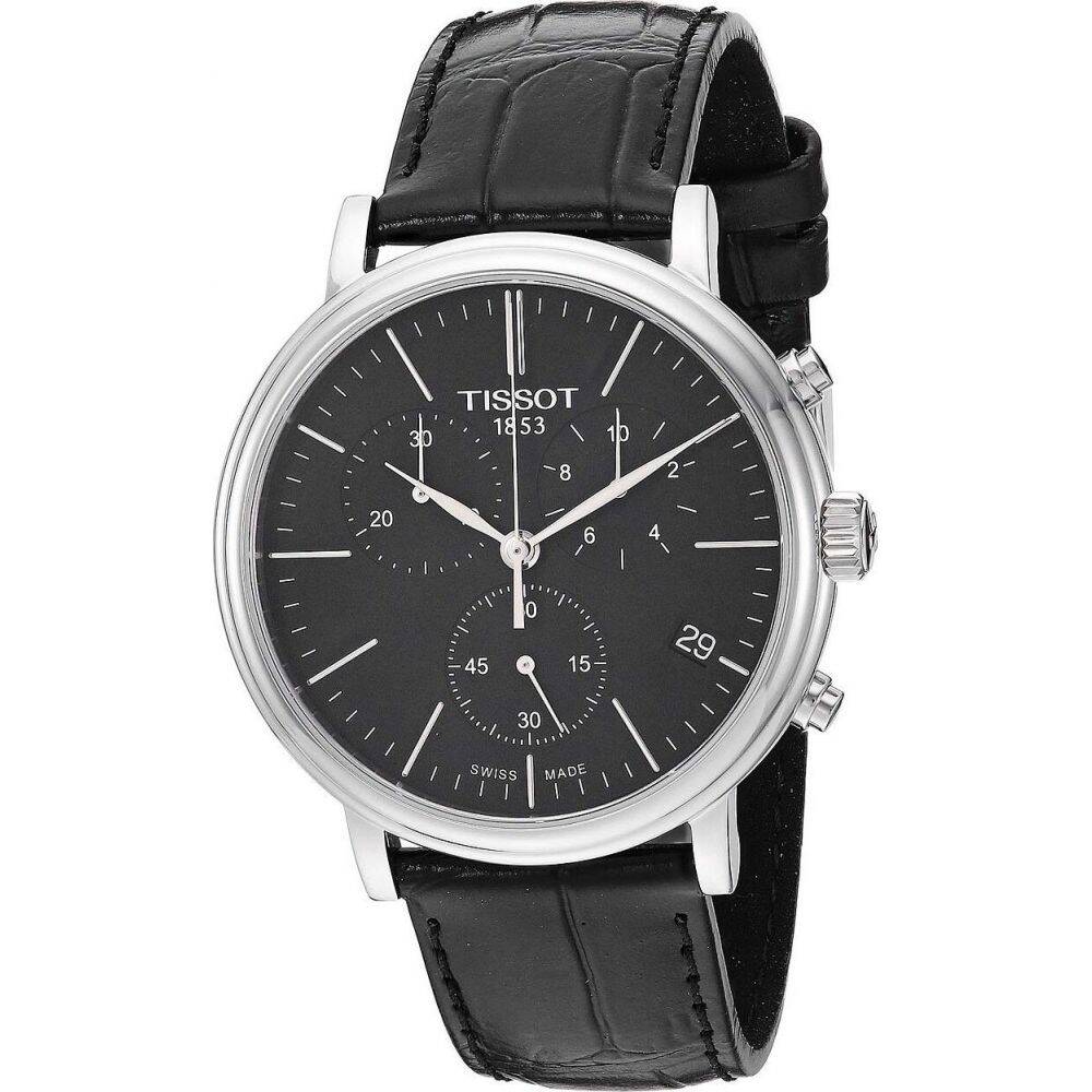 Tissot Carson Premium Chronograph Black Dial Black Leather Strap Watch For Men - T122.417.16.051.00 main image 1