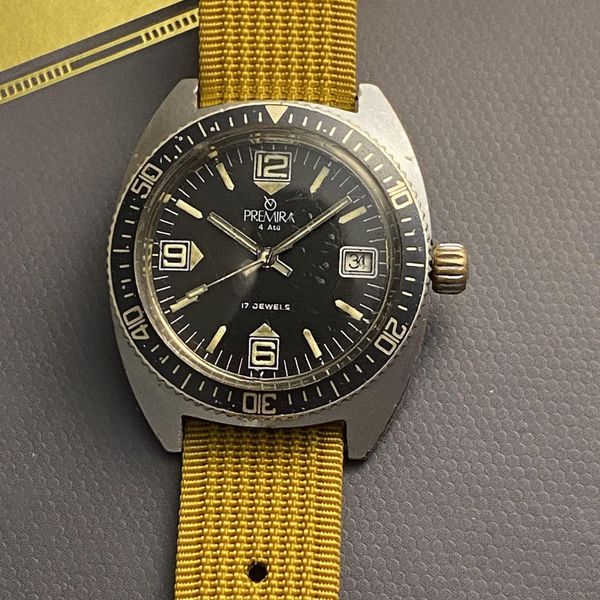 [WTS] Premira Skin Diver - Vintage 70s Watch on mustard Nato ...