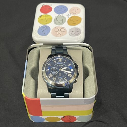 FOSSIL FS5230 Grant Chronograph Blue Dial Ion Plated Stainless Steel Mens Watch WatchCharts Marketplace