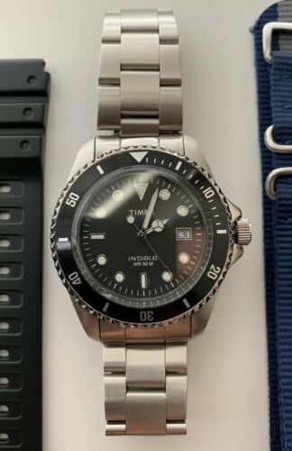 Timex Diver Submariner Date Oyster Bracelet T29781 Vintage Timex