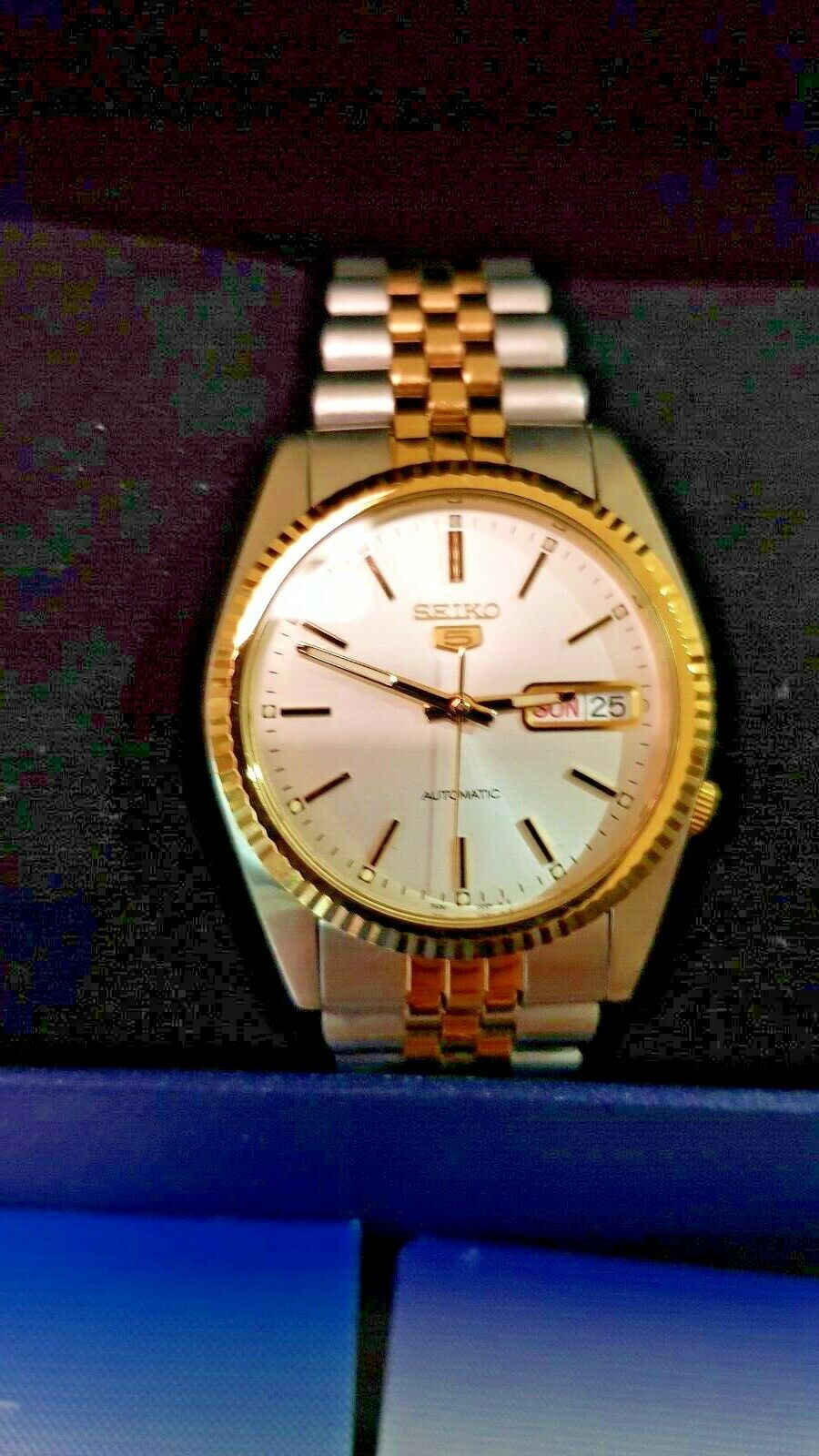 seiko 5 gold silver