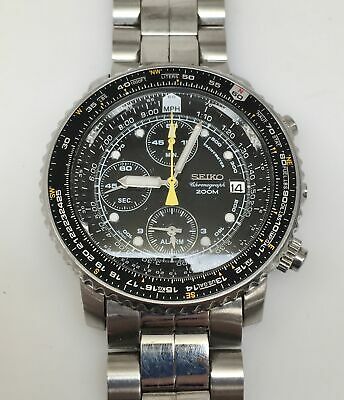 SEIKO Flightmaster SNA411 7T62-0EB0 Men's Pilot Chronograph Watch