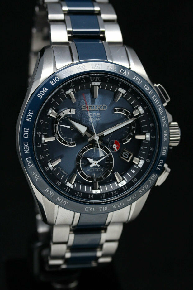 SEIKO Astron SBXB043 GPS Solar Navy/Silver Watch | WatchCharts