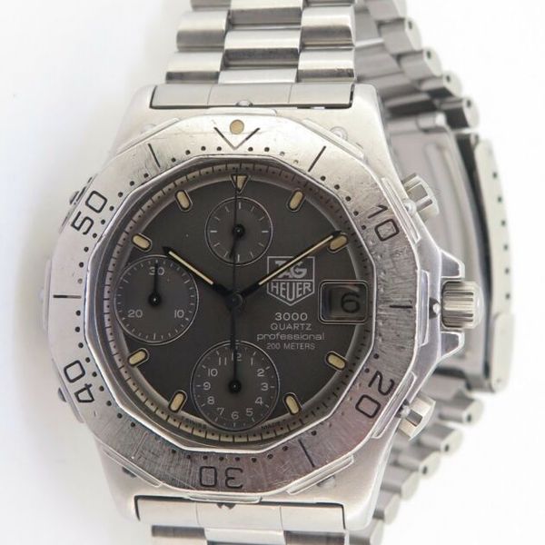 *Vintage Tag Heuer 3000 Chronograph 200m Quartz Watch 232.206 $1 NO ...