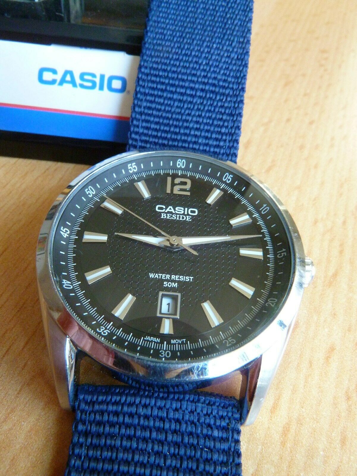 Casio beside sapphire hot sale water resist 50m