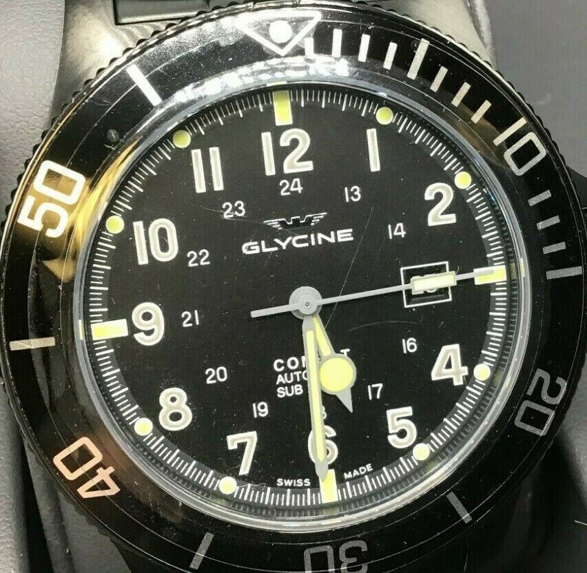 Glycine Combat Sub 48mm Automatic Men s Swiss Watch Black PVD