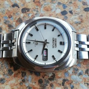 Vintage Seiko 5 Actus SS 23 Jewels Auto 6106 7420 Kanji Day August