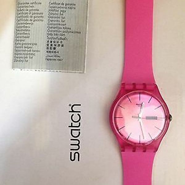 アナログ腕時計 SWATCH NEW GENT PINK REBEL Urethane Watch SUOP700 Swatch New Gent - SUOP700 - PINK Rebel - Slightly Used | eBay