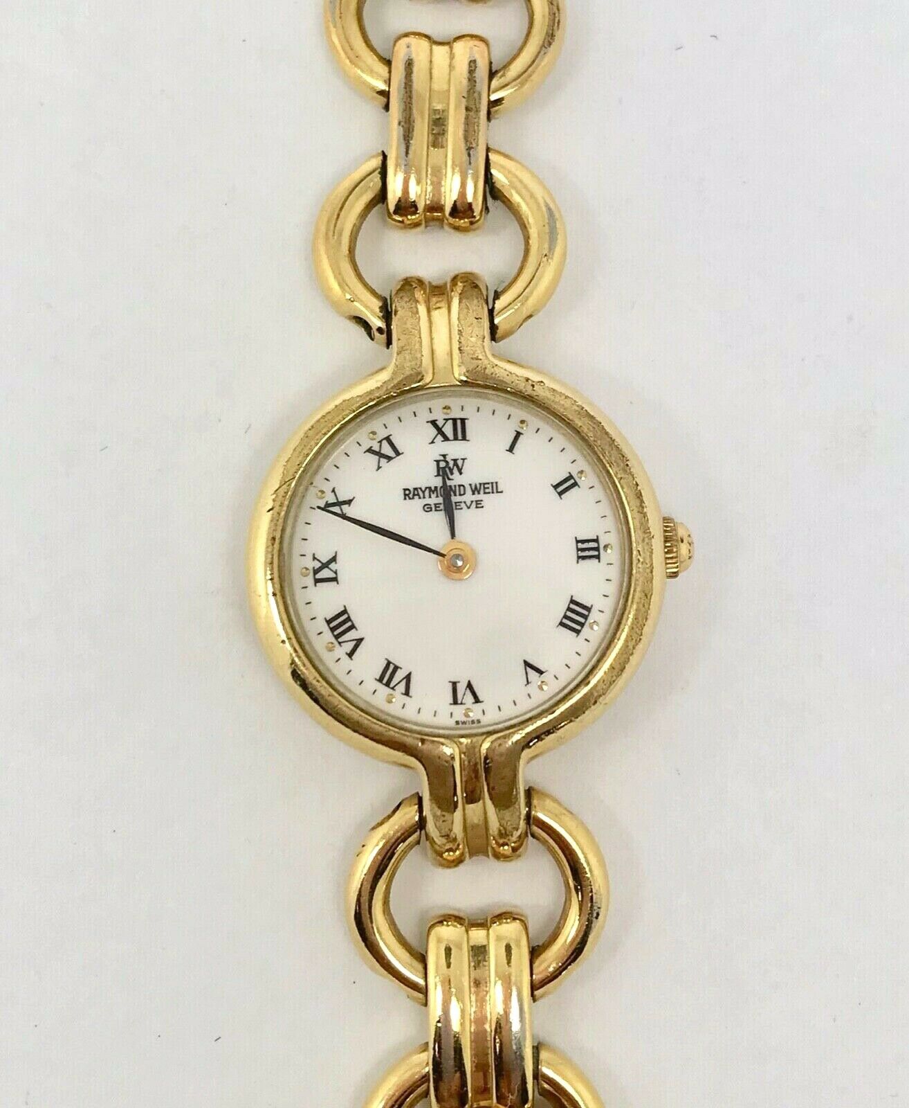 RAYMOND WEIL Geneve Swiss Made Ladies Watch 18K Gold Plate 9828