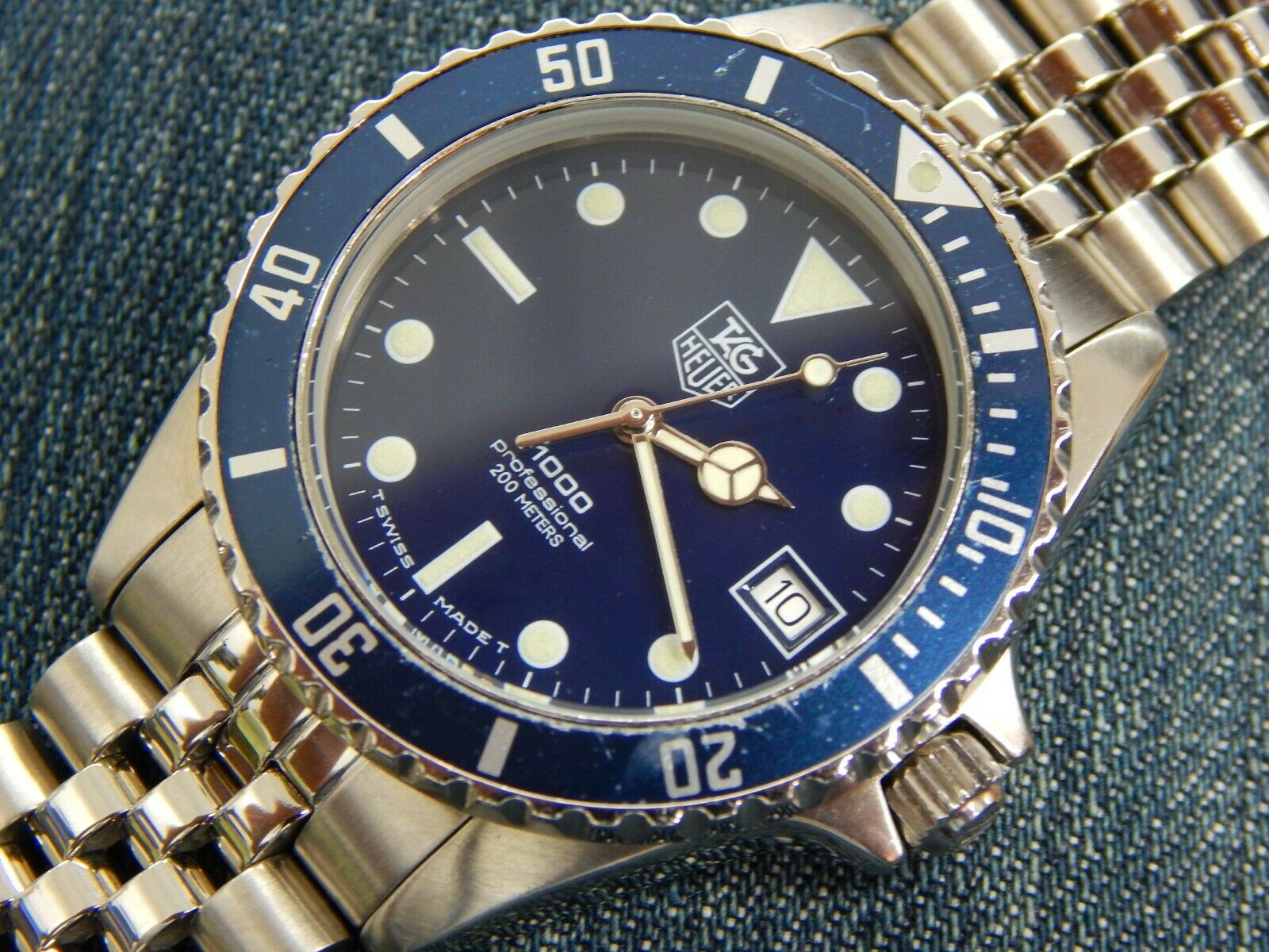 Vintage,Blue Men's Tag Heuer 1000 Professional 200m Diver Swiss