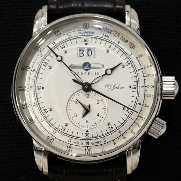 Zeppelin 7640-1 100 Year Quartz Dual-time Watch, Silver Dial, 42mm ...