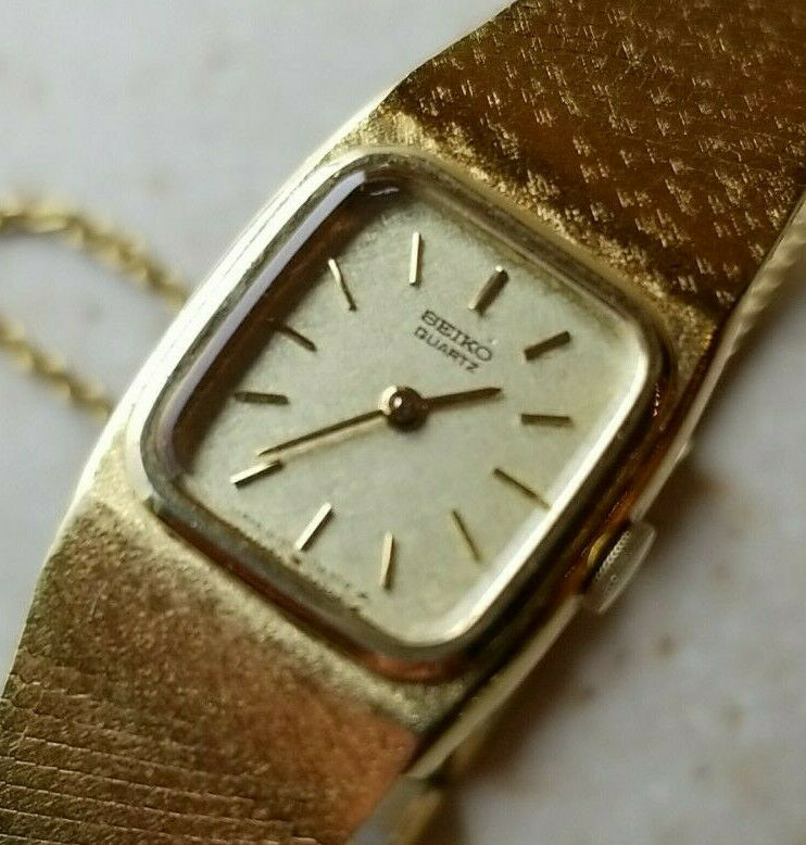 Seiko 1400-5250 Women's Watch Gold Plated 6 Jewels Quartz Runs New